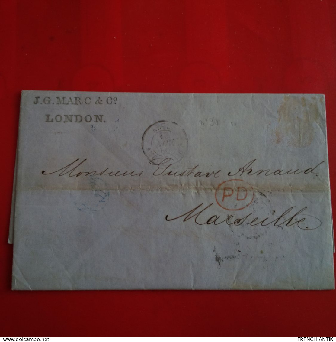 LETTRE LONDON J.G.MARC AND CO POUR MARSEILLE GUSTAVE ARNAUD - Marcophilie