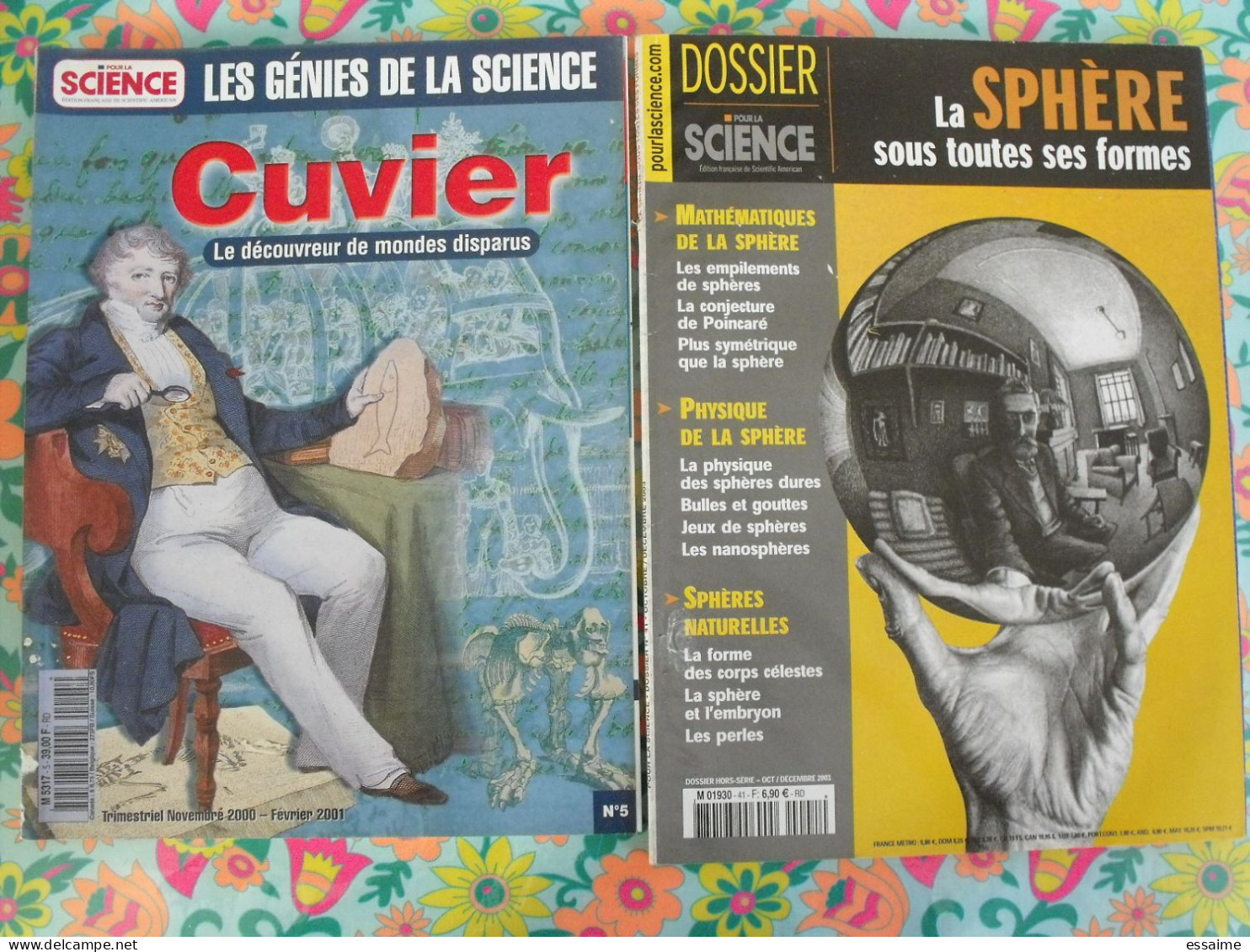 2 Revues Pour La Science . 2000-2003. Cuvier, La Sphère Sous Toutes Ses Formes. Mathématiques, Physique - Ciencia