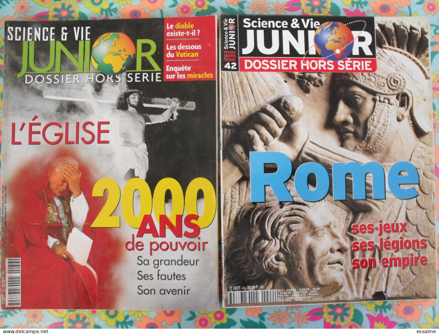 4 Revues Sciences & Vie Junior. Dossier Hors-série 1999-2002. Rome, L'église, Univers, Soleil - Science