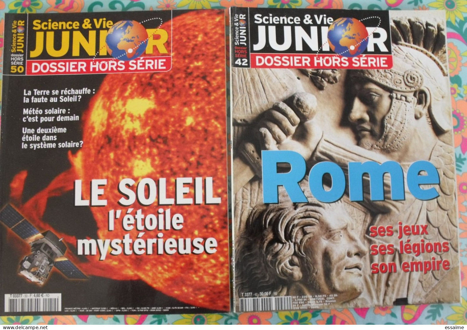 2 Revues Sciences & Vie Junior. Dossier Hors-série 1999-2002. Rome, Soleil - Wetenschap