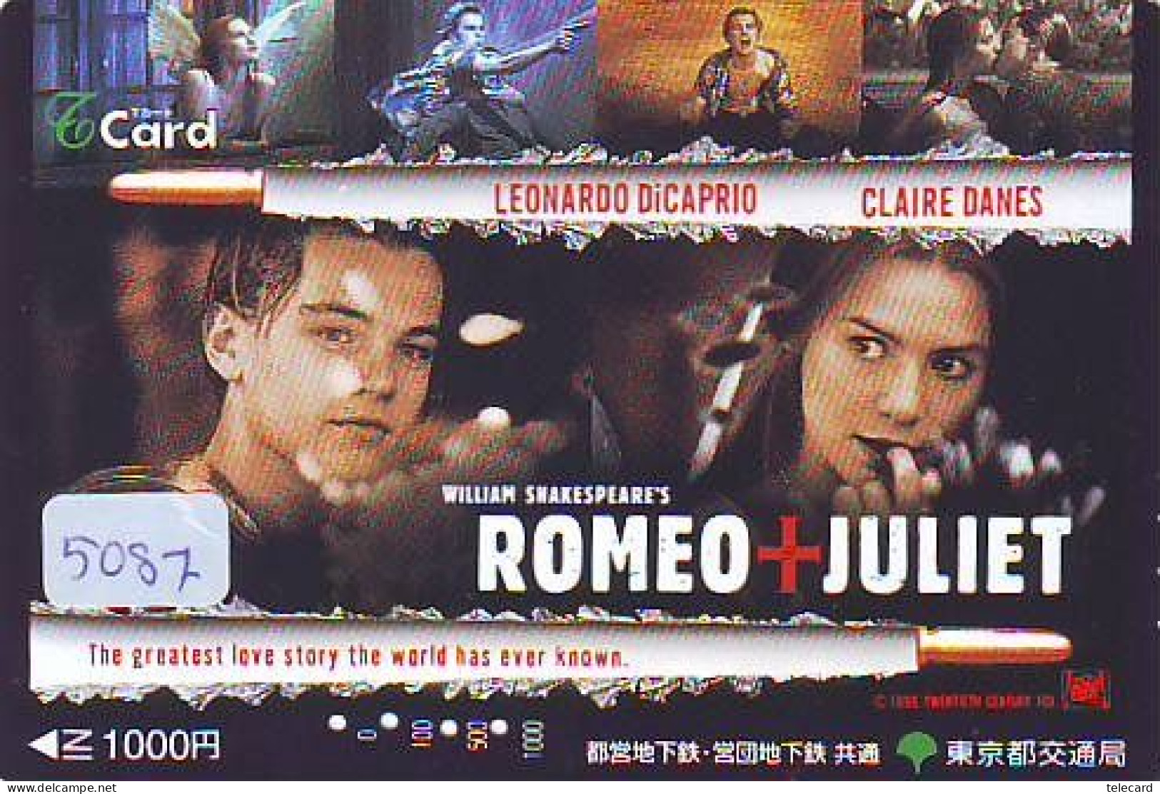 Carte Prépayée Japon  * CINEMA * FILM * ROMEO And JULIET * 5087 *  PREPAID CARD Cinema * Japan Card Movie * KINO - Kino