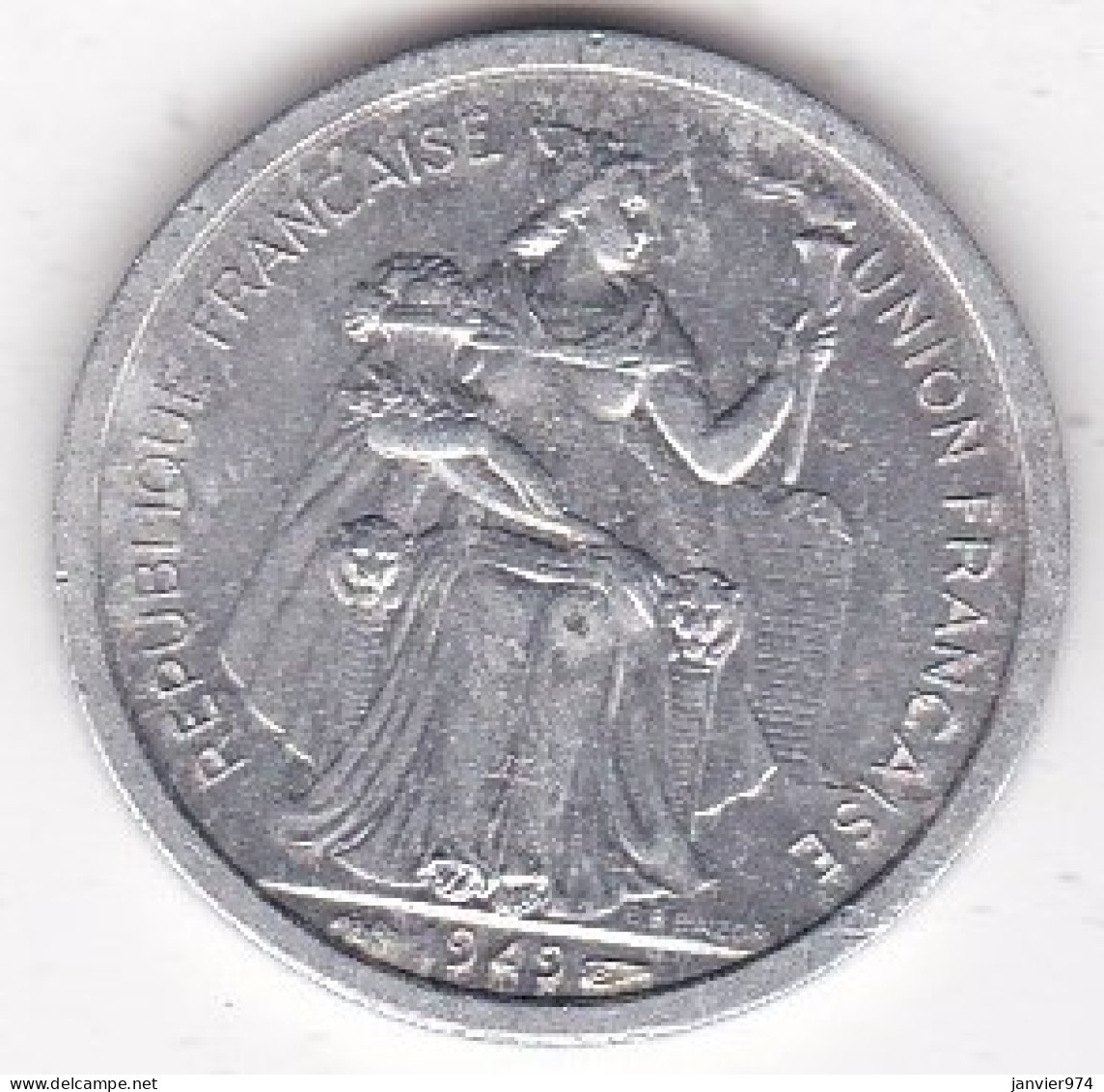 Nouvelle-Calédonie – Union Française. 1 Franc 1949. Aluminium, Lec# 36 - Nouvelle-Calédonie