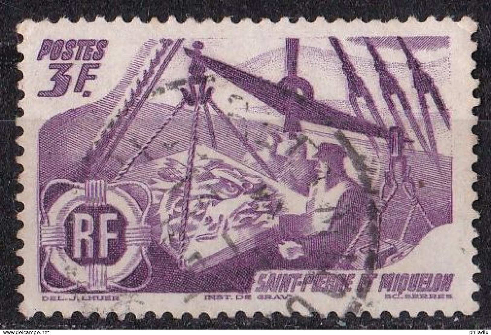 Saint Pierre Und Miquelon Marke Von 1947 O/used (A3-16) - Gebruikt