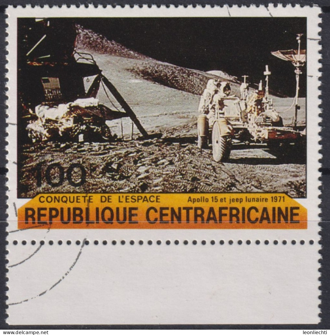 1981 Zentralafrika, ° Mi:CF 736, Sn:CF 445, Yt:CF 446, Lunar Rover, Conquest Of The Space 1981 - Centrafricaine (République)