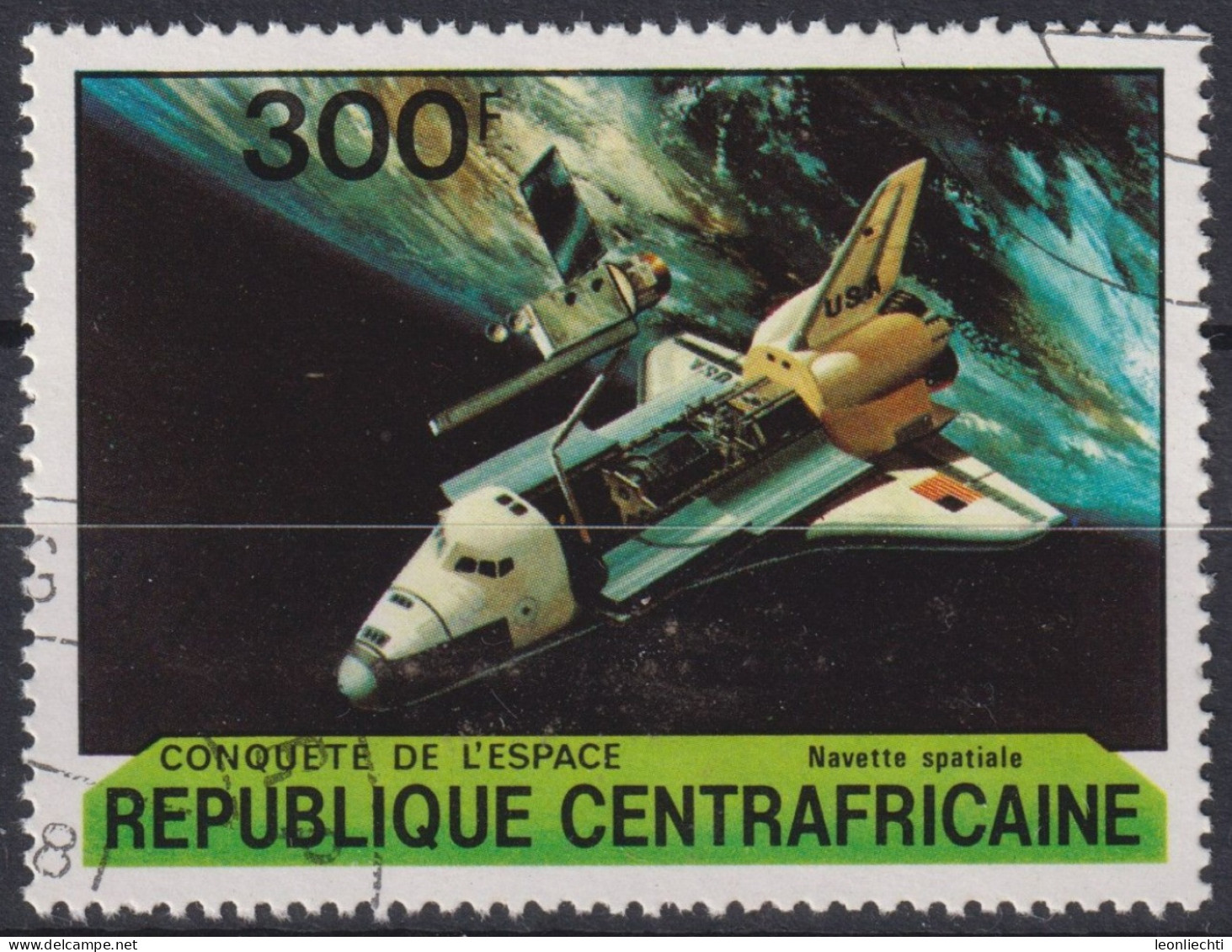 1981 Zentralafrika, ° Mi:CF 739, Sn:CF 448, Yt:CF 449, Space Shuttle, Conquest Of The Space 1981 - Centrafricaine (République)