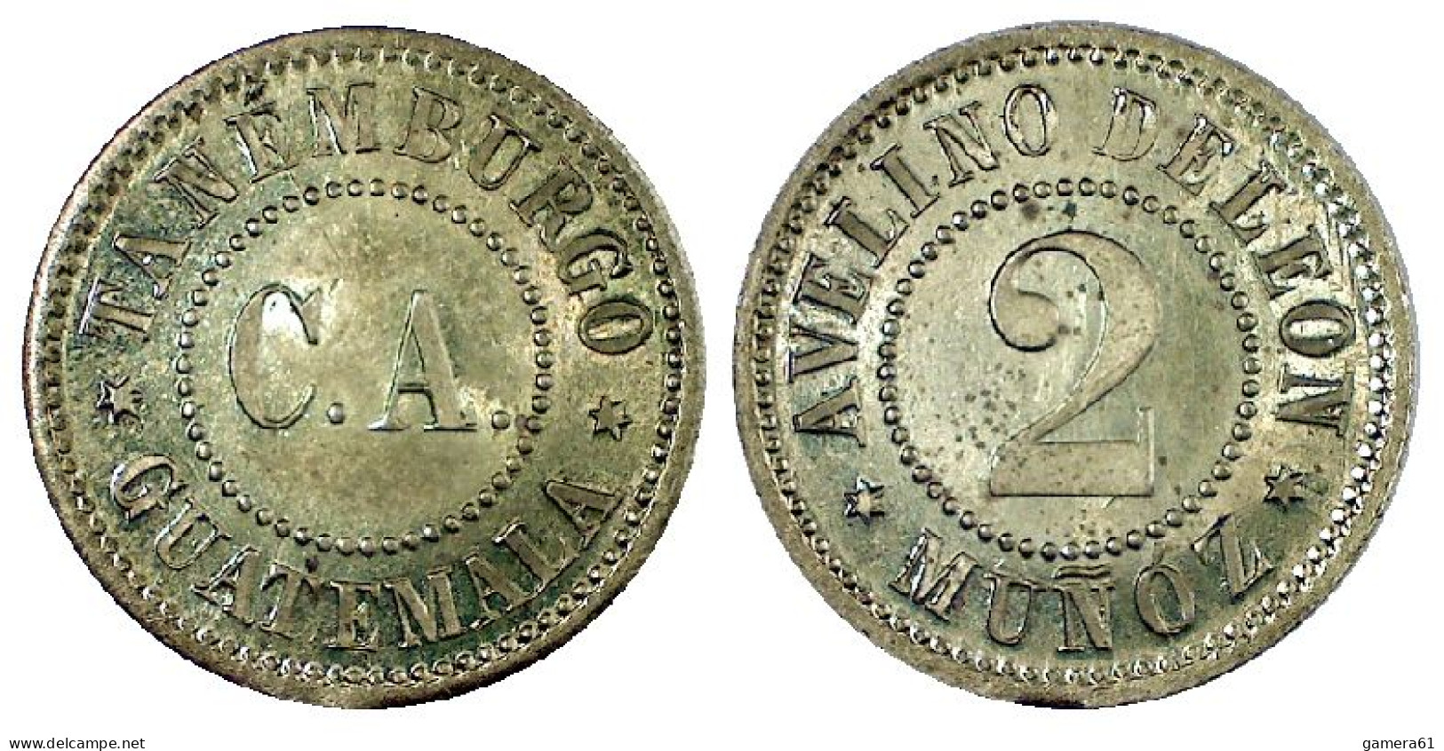 00825 GETTONE JETON TOKEN FICHA FINCA GUATEMALE TANEBURGO  / AVELLINO DE LEON Late 1800s(?)  RRR! - Notgeld