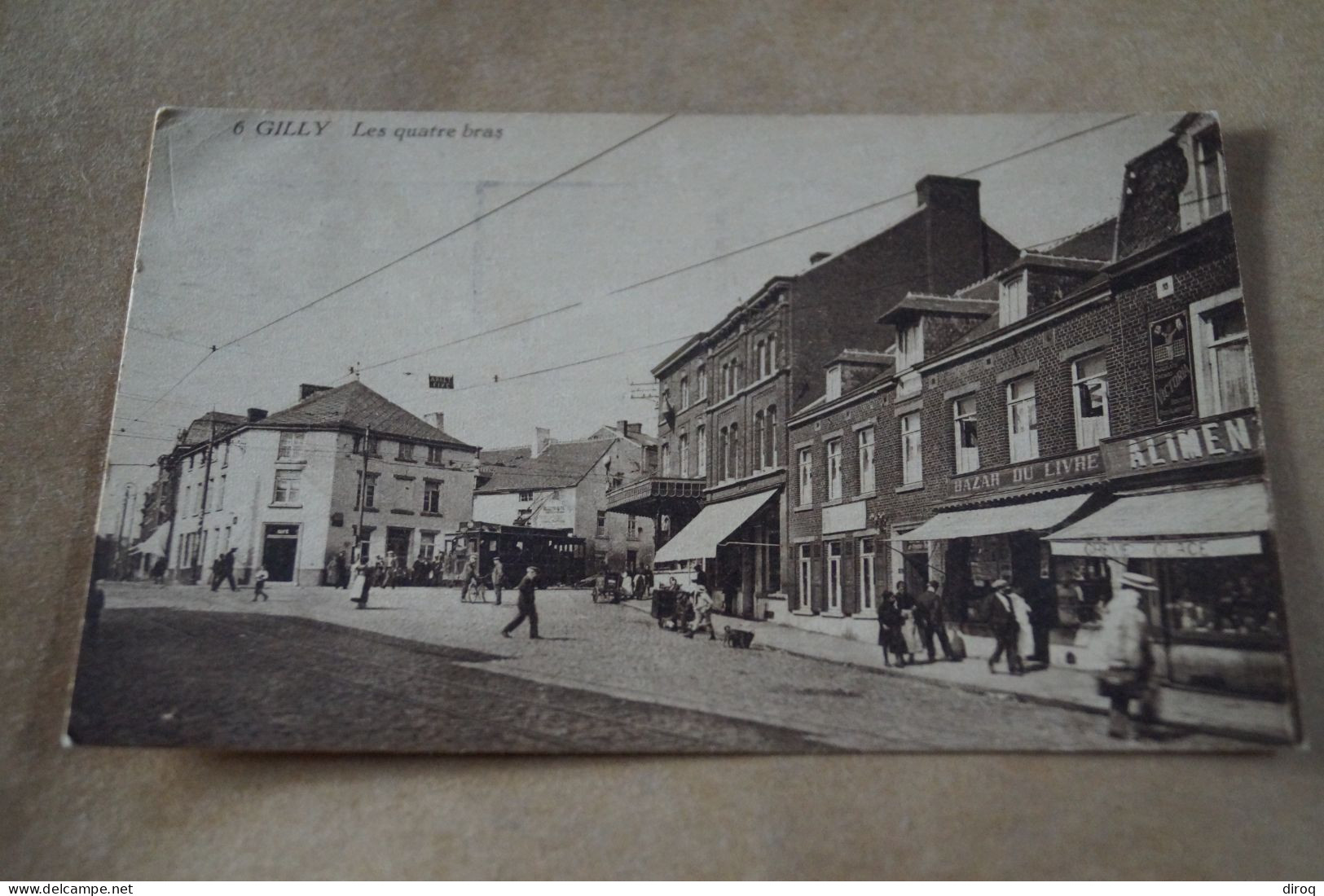 Gilly,les Quatres Bras,1925,commerces,très Belle Carte Ancienne - Charleroi