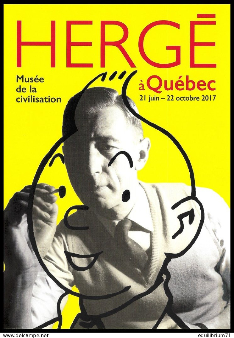 Carte Postale / Postkaart** - Kuifje / Tintin / Tim, à La Fenêtre - Hergé, Portrait 1958 - Philabédés