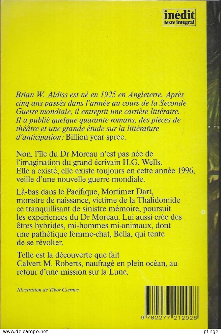 L'autre île Du Dr Moreau	Par Brian W. Aldiss	- J'ai Lu N°1292 - J'ai Lu