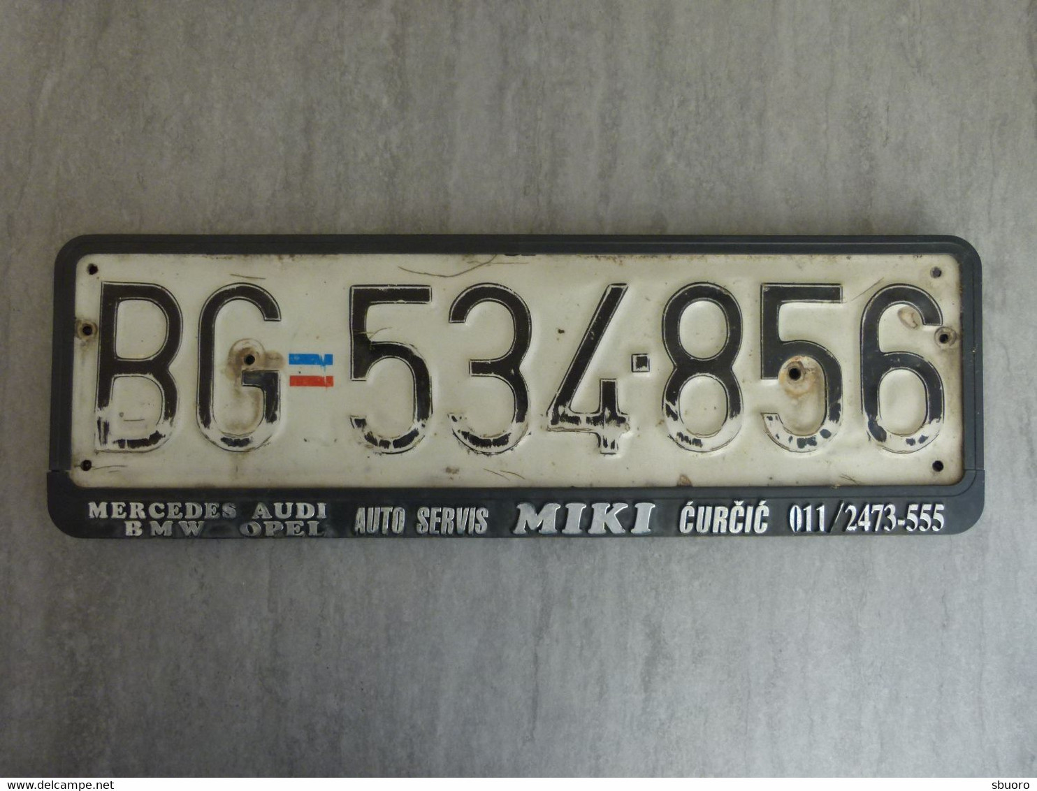 Serbie Ex-Yougoslavie BG Belgrade Beograd - Plaque D'immatriculation - License Plate - Plaque Minéralogique. - Kennzeichen & Nummernschilder