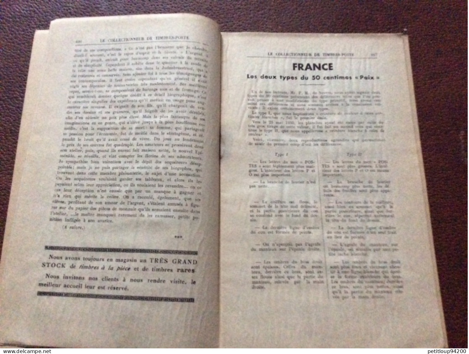 LE COLLECTIONNEUR De Timbres-Poste  No 596  ARTHUR MAURY  Décembre 1936 - Auktionskataloge