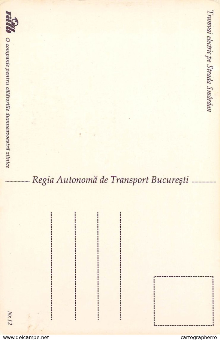 Romania Regia Autonoma De Transport Bucuresti Tramvai Electric Smardan - Bermuda
