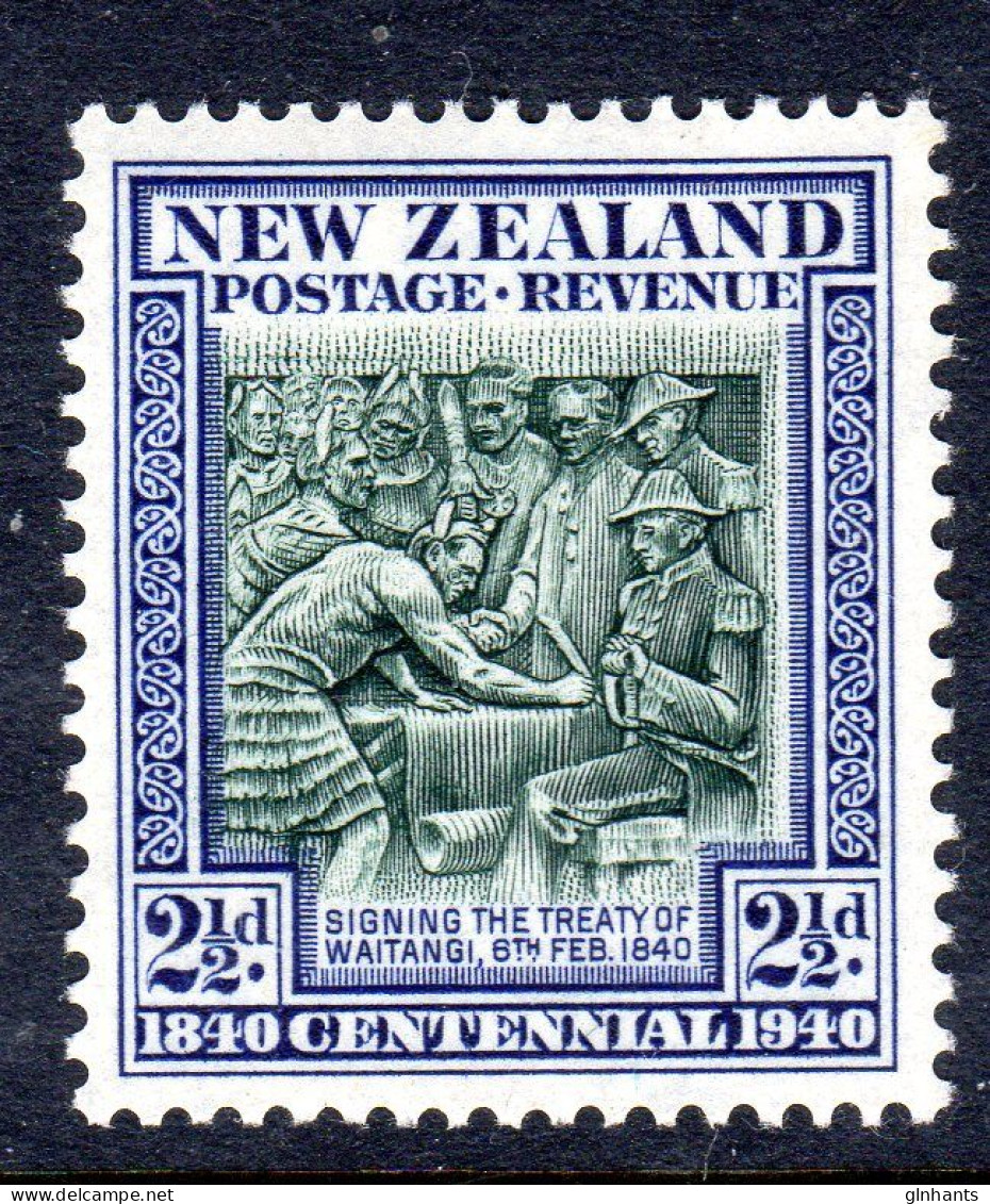 NEW ZEALAND - 1940 BRITISH SOVEREIGNTY TREATY 2½d STAMP FINE MOUNTED MINT MM * SG 617 - Neufs