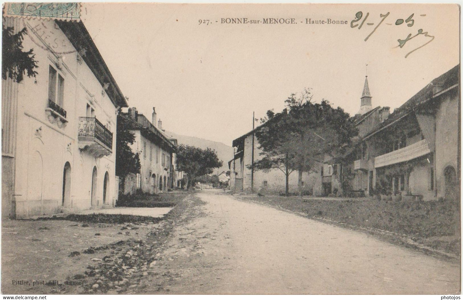 CPA :  Bonne Sur Menoge  (74)  Une Rue De La Partie Haute   Dos Précurseur Ed Pittier 927 - Bonne