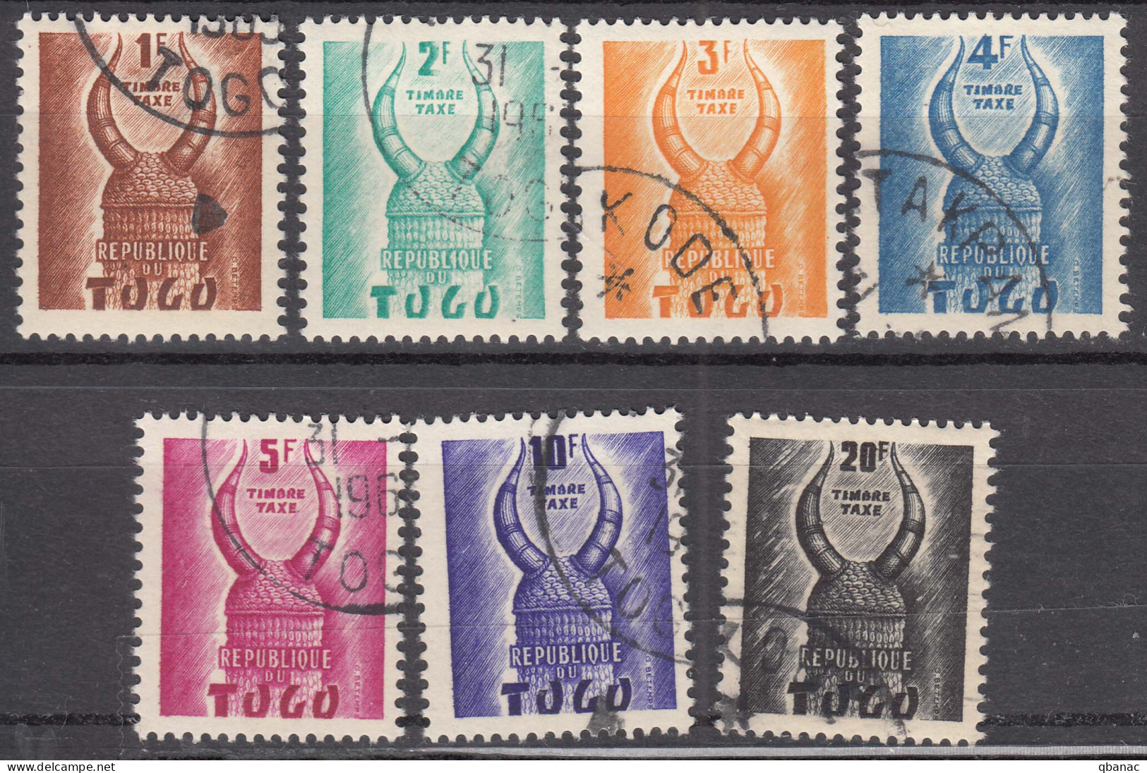 Togo 1959 Timbre Taxe Mi#55-61 Used - Gebraucht