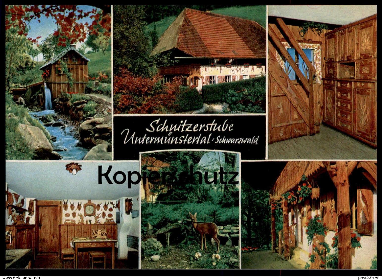 ÄLTERE POSTKARTE UNTERMÜNSTERTAL SCHNITZERSTUBE SCHWARZWALD MÜNSTERTAL MÜNSTERHALDE UHR Ansichtskarte AK Postcard Cpa - Muenstertal