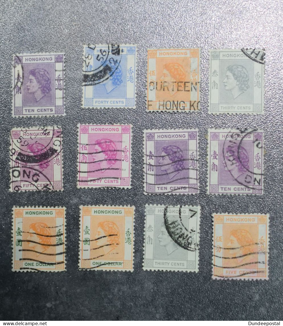 HONG KONG  STAMPS  QEII  1954    (c8)  ~~L@@K~~ - Used Stamps