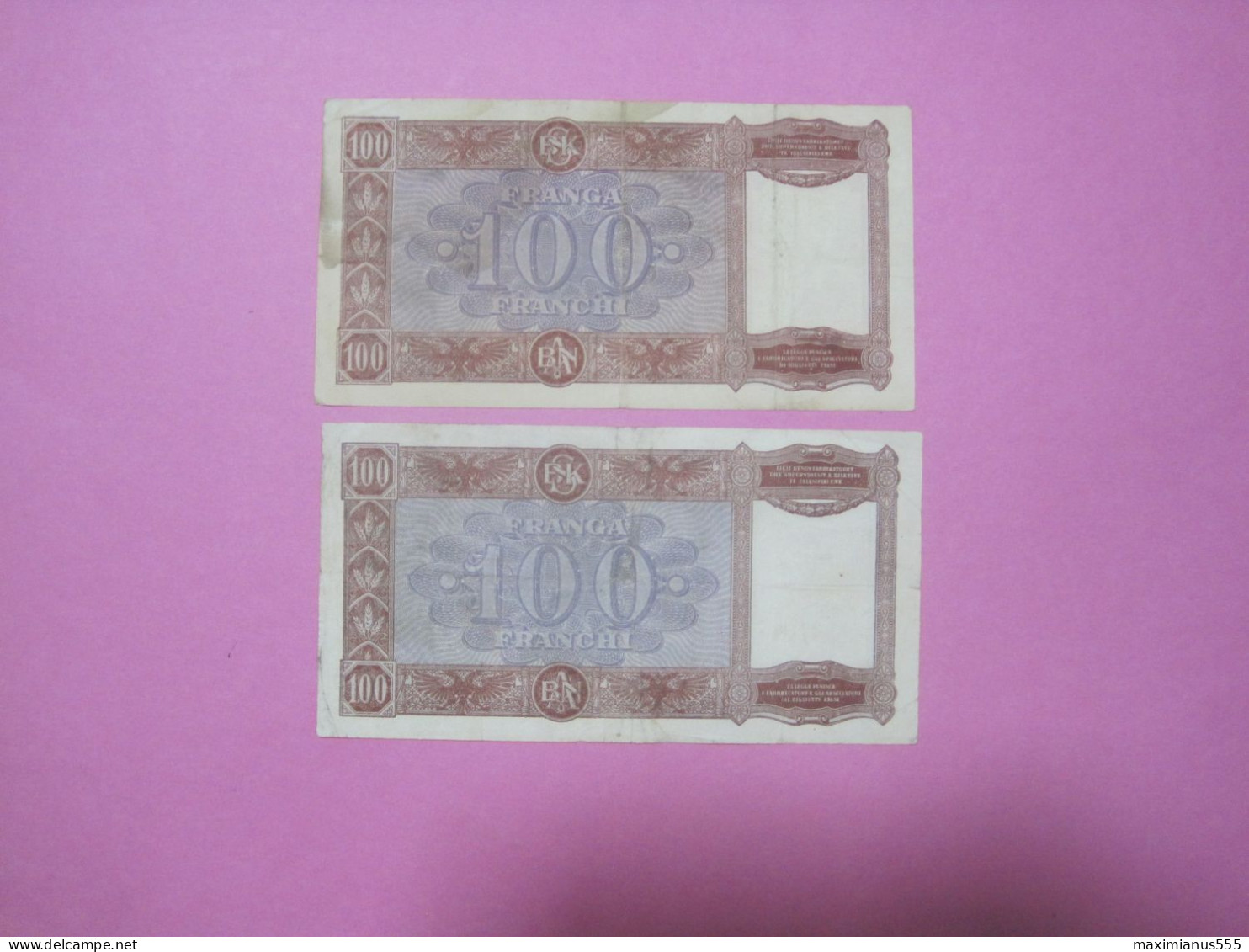 Albania Banknotes Lot 2 X 100 Franga ND 1939 (2), First And Second Edition - Albanien