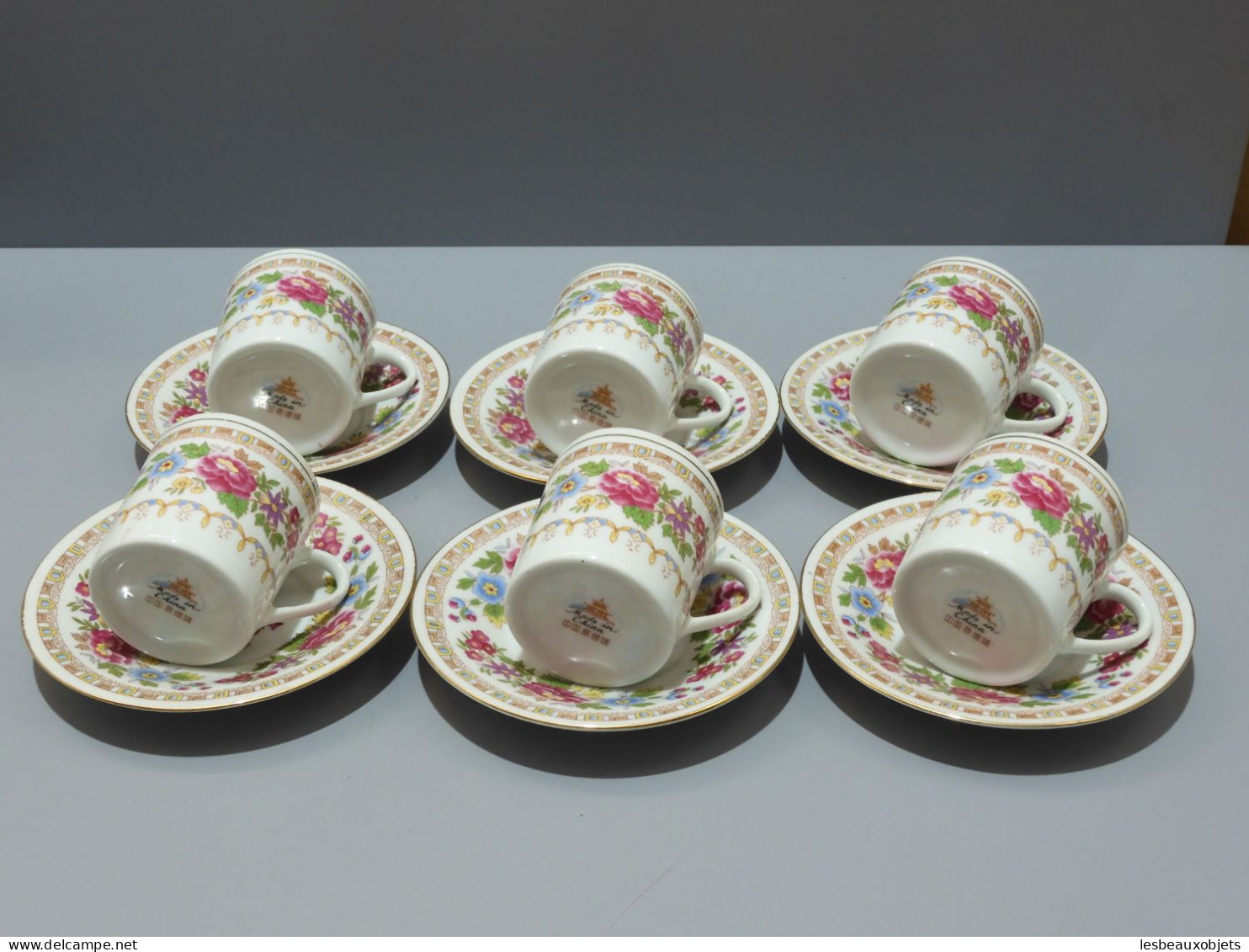 - 6 TASSES Et SOUS TASSES PORCELAINE Made In CHINA Décor FLEURS COLLECTION    E - Sonstige & Ohne Zuordnung