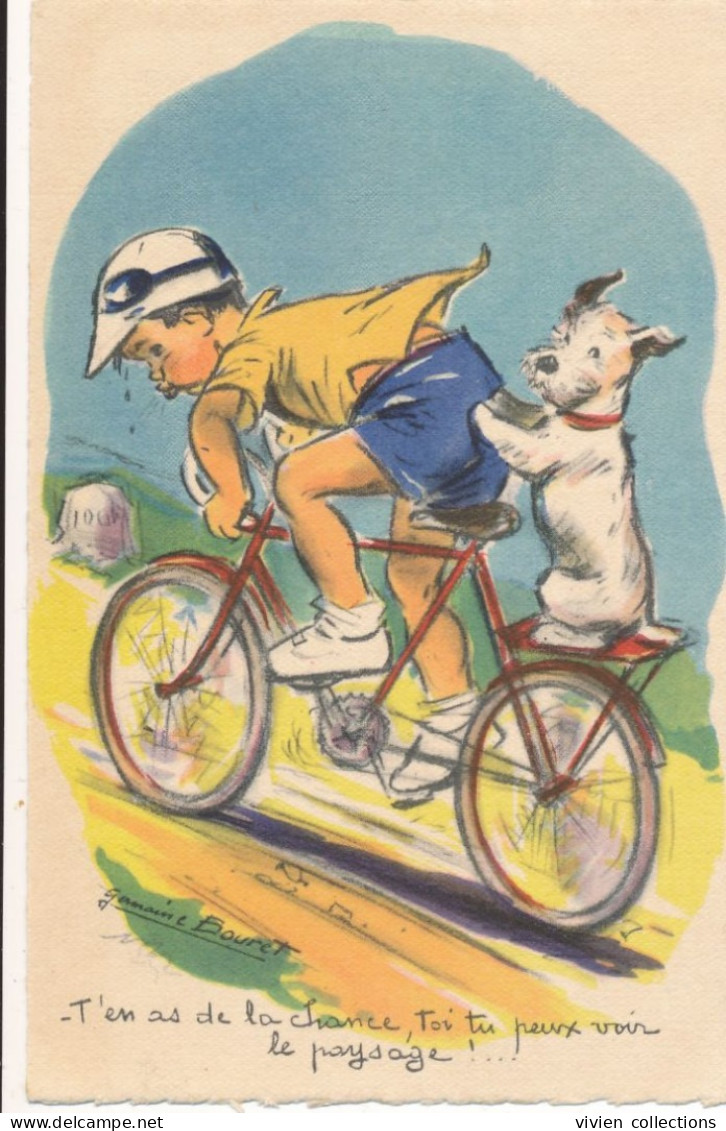 Carte Illustrateur Germaine Bouret T'en As De La Chance Toi Tu Peux Voir Le Paysage - Le Vélo - Bouret, Germaine