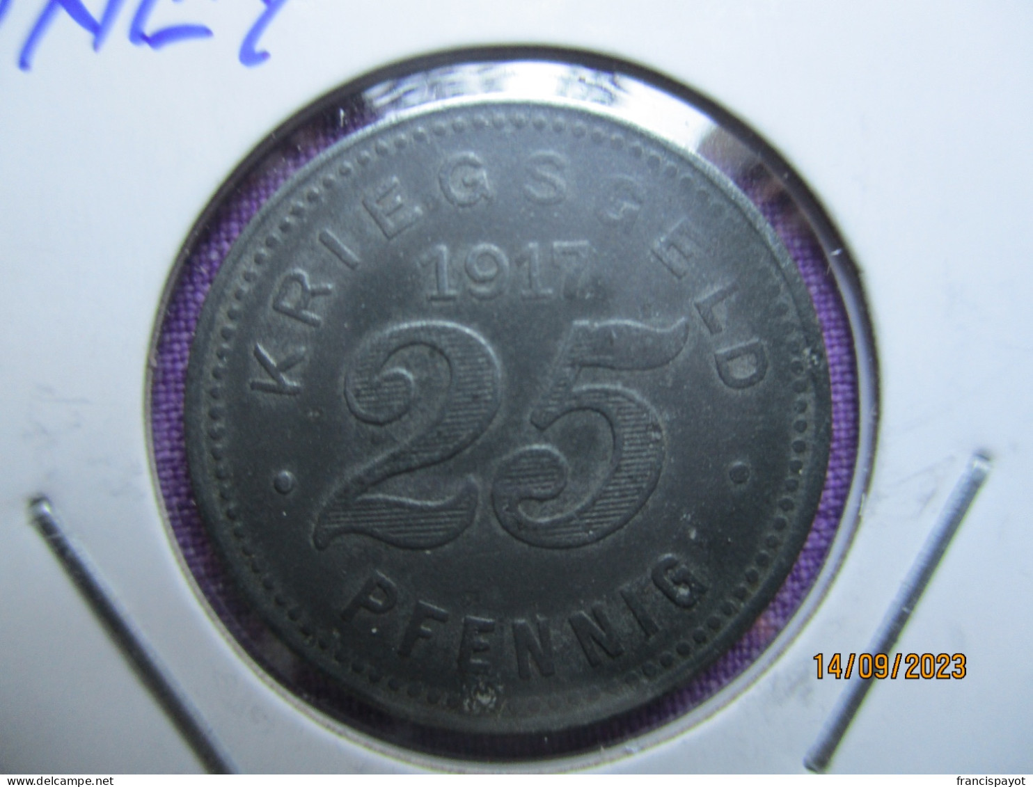 Germany: 25 Pfennig 1917 Stadt Velbert Prussia - Monétaires/De Nécessité