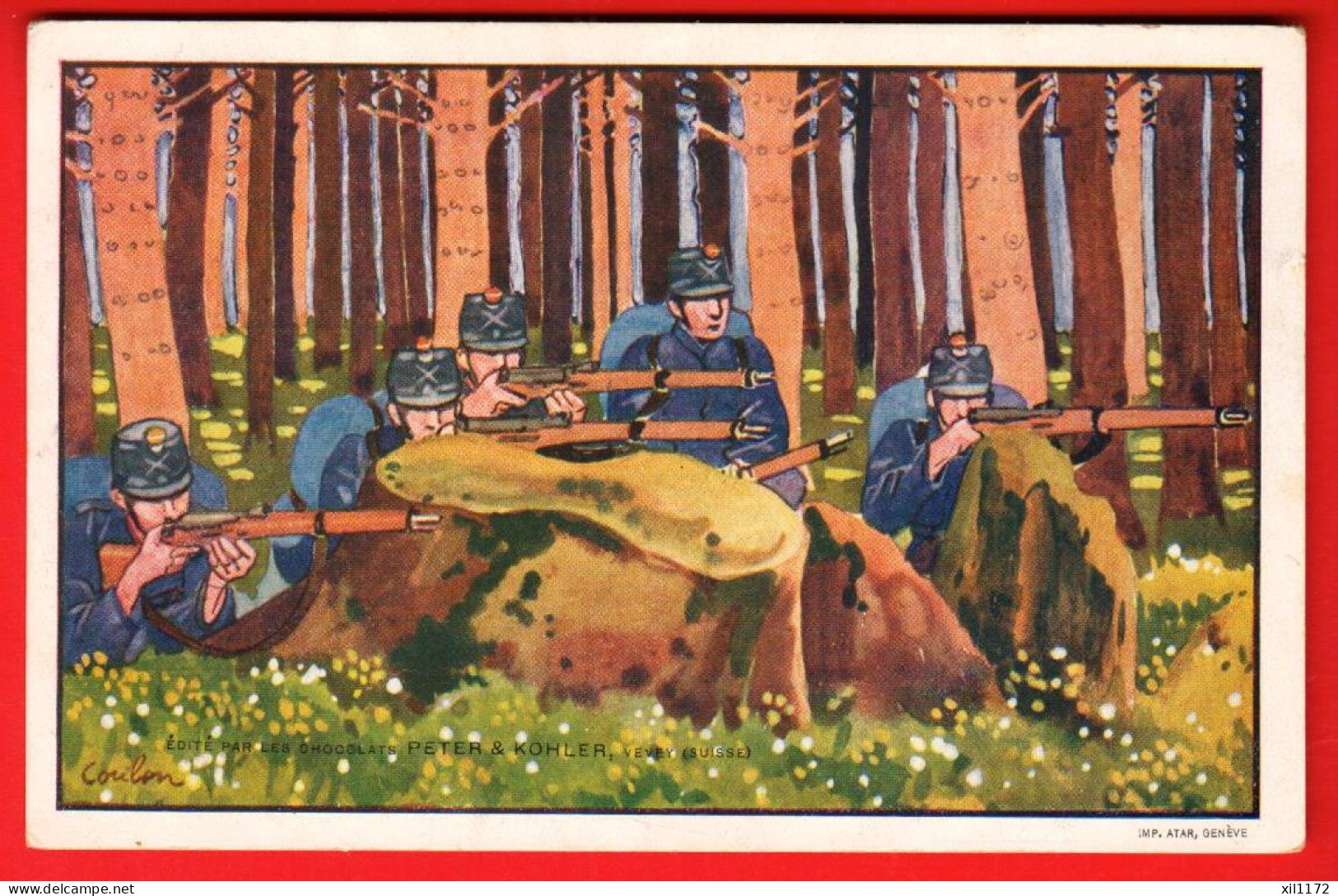 ZWX-29  Litho Armée Suisse Schweizerische Armee Militär Militaire. Edité Par Peter, Kohler Et Nestlé. NC - Risch-Rotkreuz