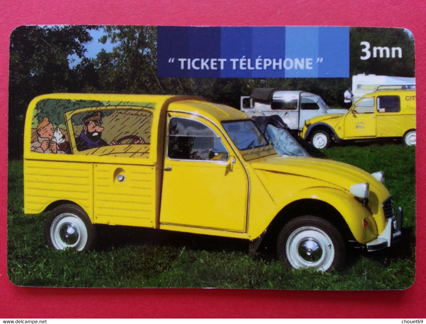 Ticket France Telecom Voiture Citroën 2CV Tintin Haddock 2004 - 1000ex - Factice Spécimen Non Retenu ? (CB0621 - Billetes FT