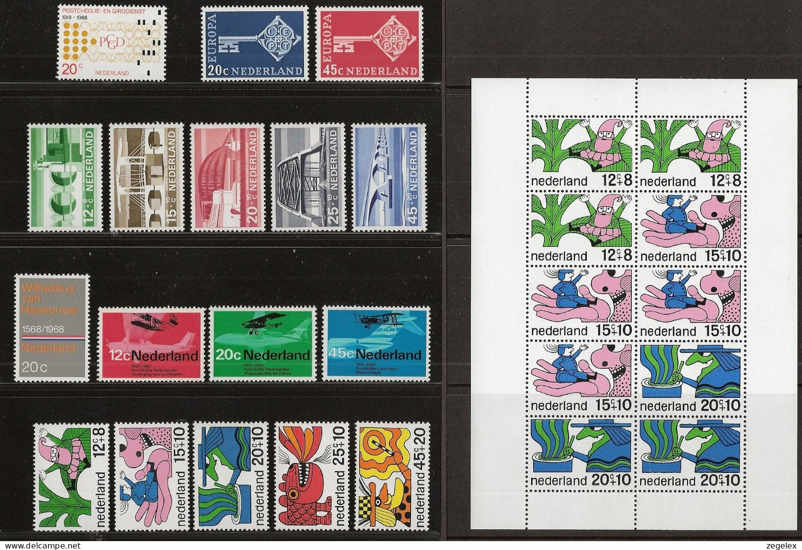 1968 Jaargang Nederland NVPH 900-917 Complete.  Postfris/MNH** - Full Years