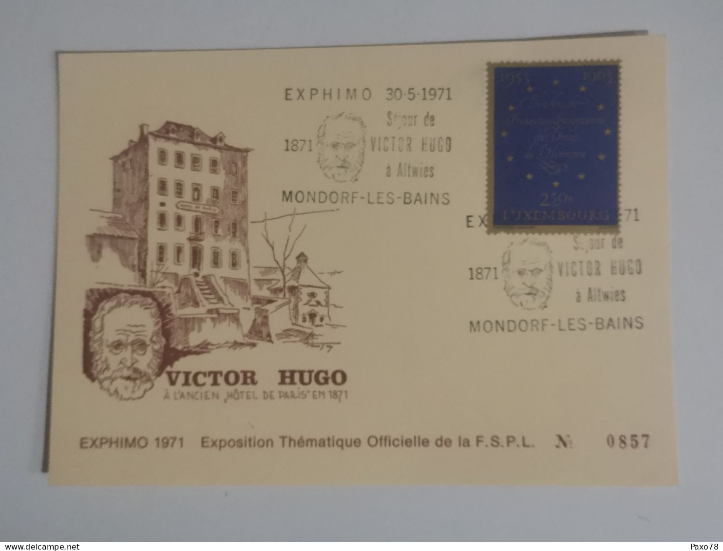Victor Hugo, Exphimo 1971 - Commemoration Cards