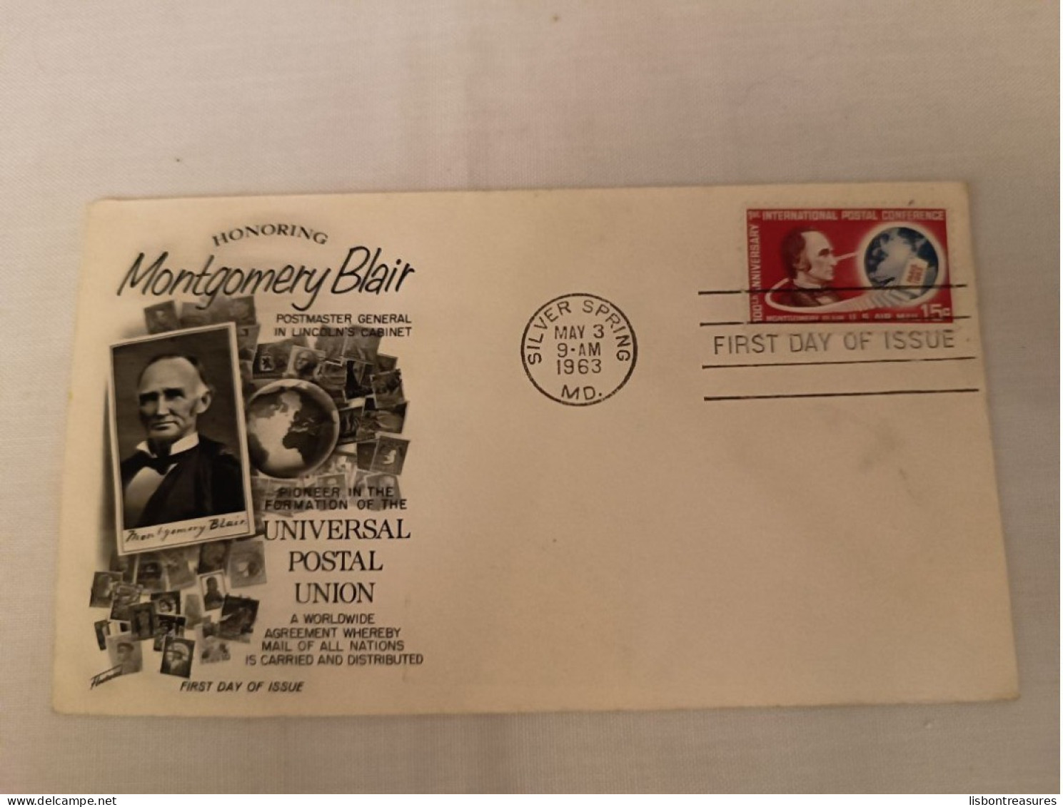 USA FDC COVER HONORING MONTGOMERY BLAIR UPS CIRCULATED TO PORTUGAL 1963 - 1961-1970