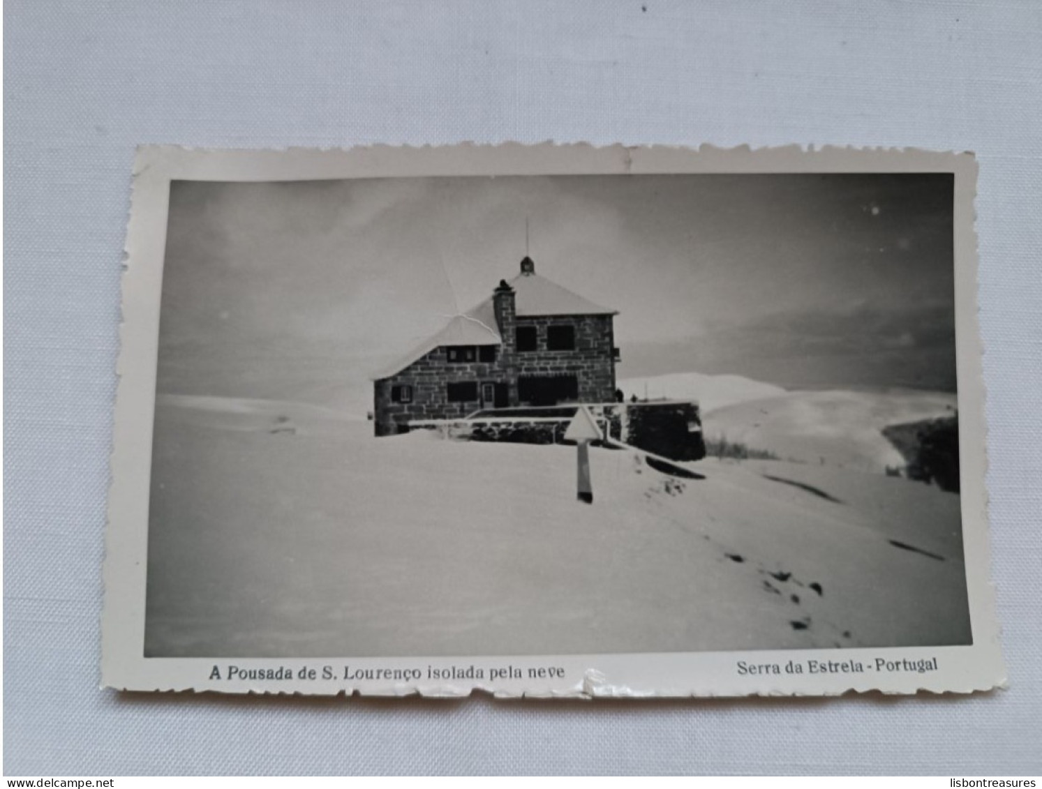 ANTIQUE POSTCARD PORTUGAL MANTEIGAS - A POUSADA DE S. LOURENÇO ISOLADA PELA NEVE CIRCULATED 1959 - Guarda