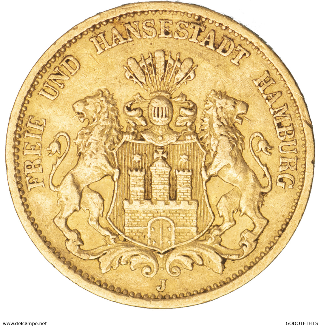 Allemagne-Ville Libre DHambourg 20 Mark 1878 Hambourg - 5, 10 & 20 Mark Oro
