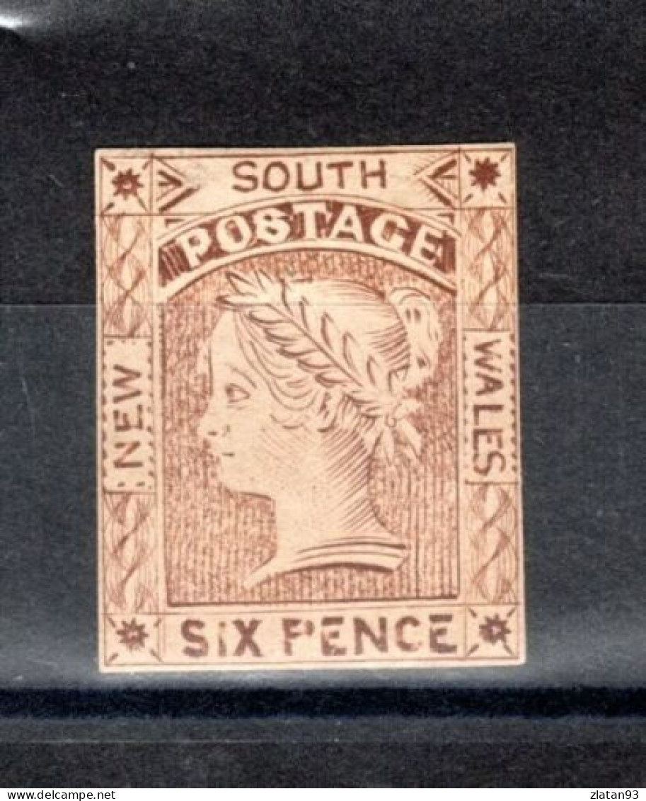 NOUVELLES-GALLES DU SUD N°12 SIX PENCE BROWN NEUF(*) (REPRODUCTION) - Ungebraucht