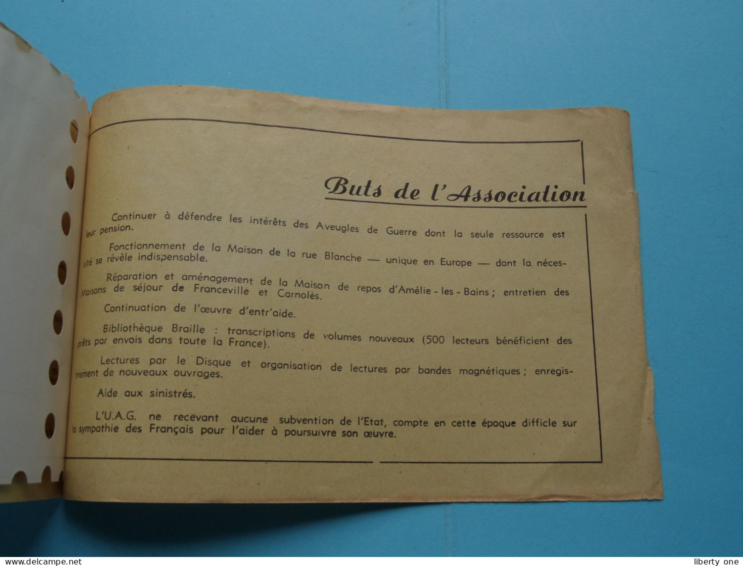 UNION DES AVEUGLES DE GUERRE Paris ( N° ...10554 ) Avec Timbre De 300 F - 1959 ( Details - Voir SCANS ) ! - Documents