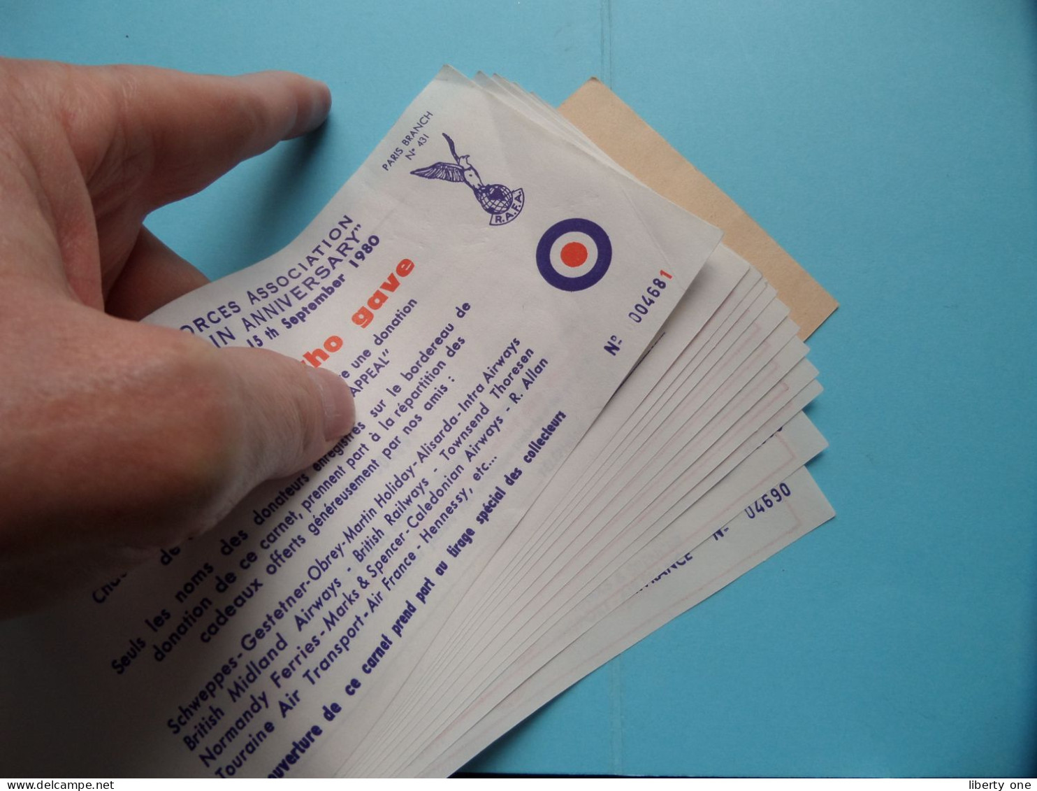 The ROYAL AIR FORCE Association " BATTLE Of BRITAIN Anniversary 1940/1980 ( Voir SCANS ) Paris Branch ! - Documents