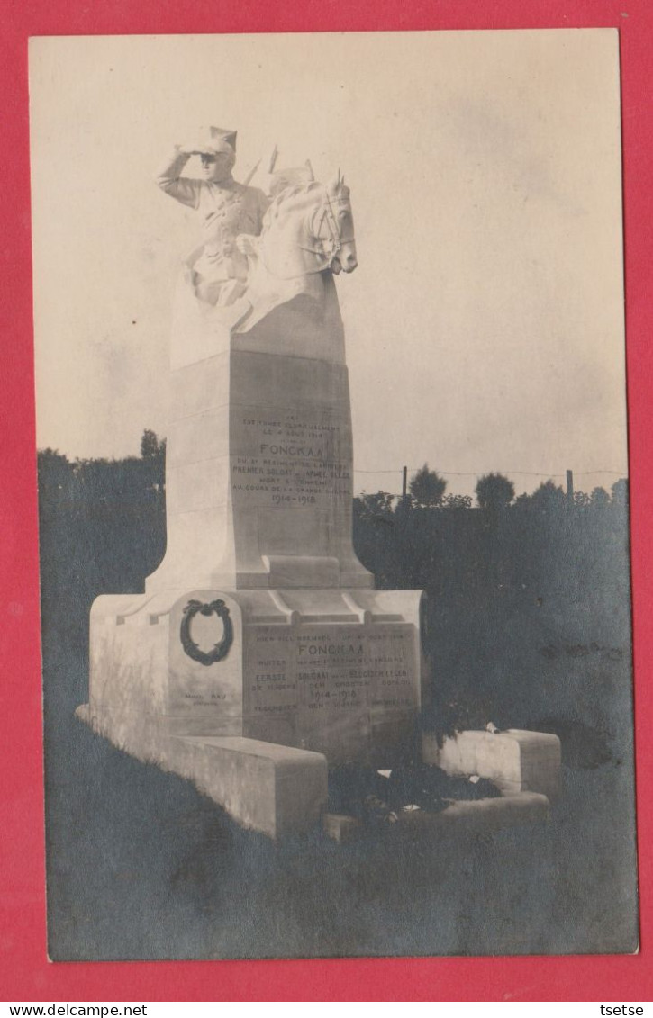 Thimister-Clermont  - Stèle , Monument / 1923  - Antoine Fonck  /2e Regiment Lanciers - Carte Photo ( Voir Verso ) - Thimister-Clermont