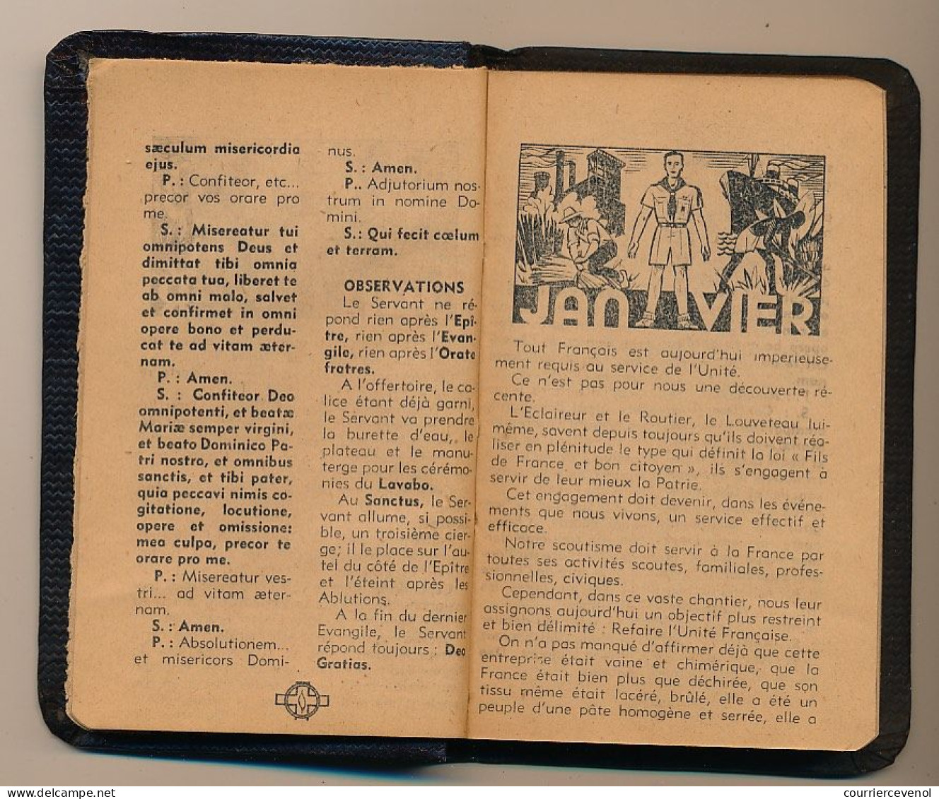 FRANCE - SCOUTISME - Petit Agenda "KIM 1945" - 7,5cm X 11,5cm - Année 1945, Pour Scouts Et Guides De France - Padvinderij