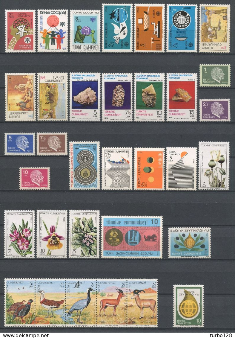 TURQUIE Année 1979 ** Complète N° 2243/2276 Neufs MNH Luxe C 33.55 € Jahrgang Ano Completo Full Year - Années Complètes