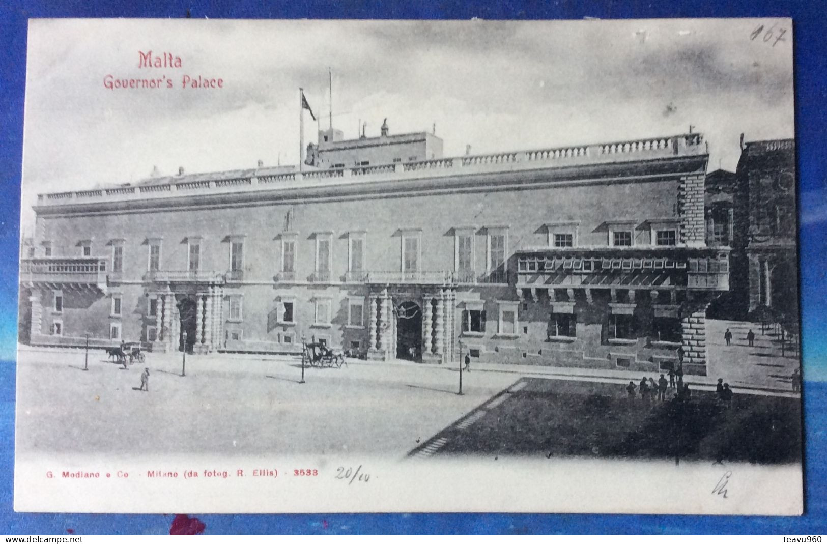 OLD POSTCARD MALTA GOUVERNER'S PALACE  G.MODIANO Nr.3533.  AK VOR 1904 - Malte
