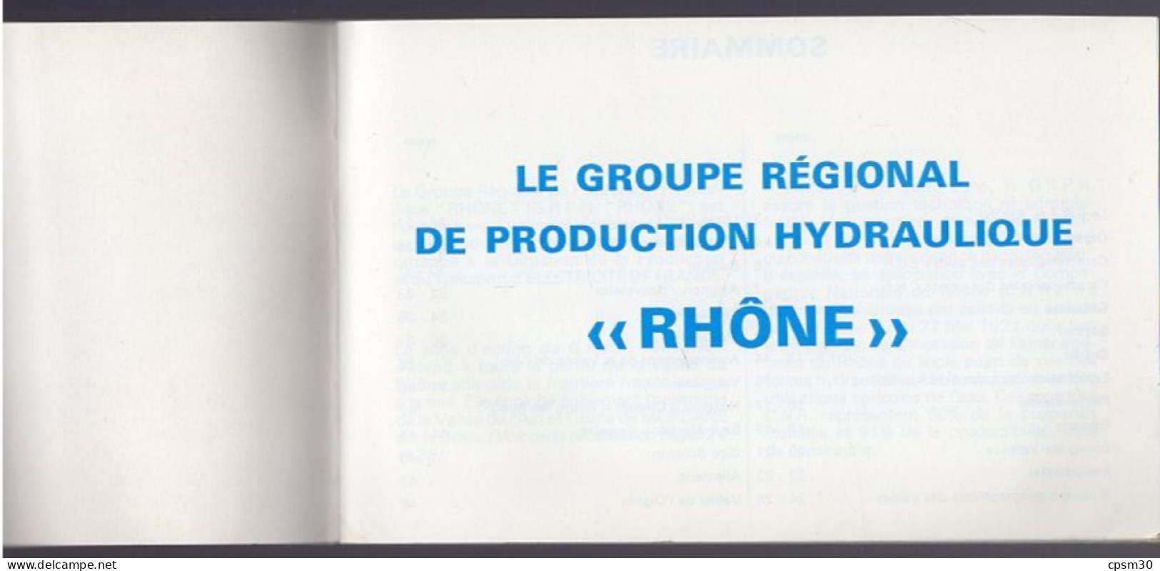 LIVRE - Electricité De France, Production Hydraulique Sur Le Rhone, Avec Carte, 1970 - Rhône-Alpes