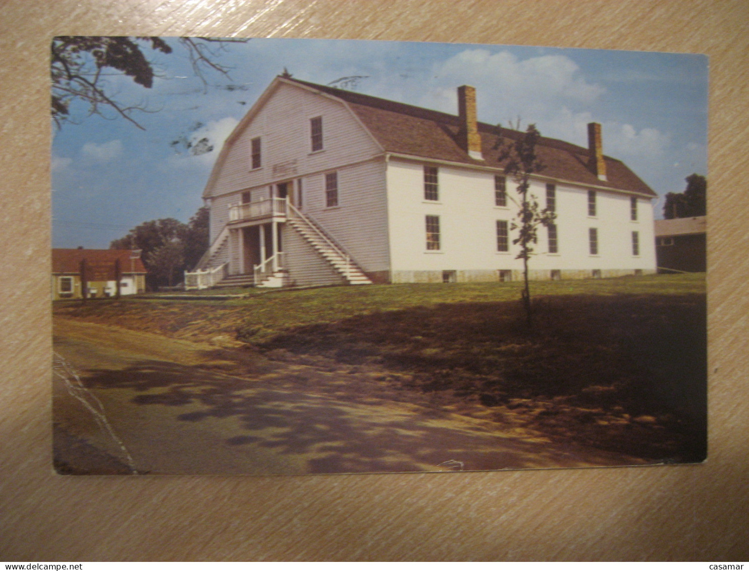 BISHOP HILL Illinois Colony Church Cancel NORTH SUBURBAN 1983 To Sweden Postcard USA - Otros & Sin Clasificación