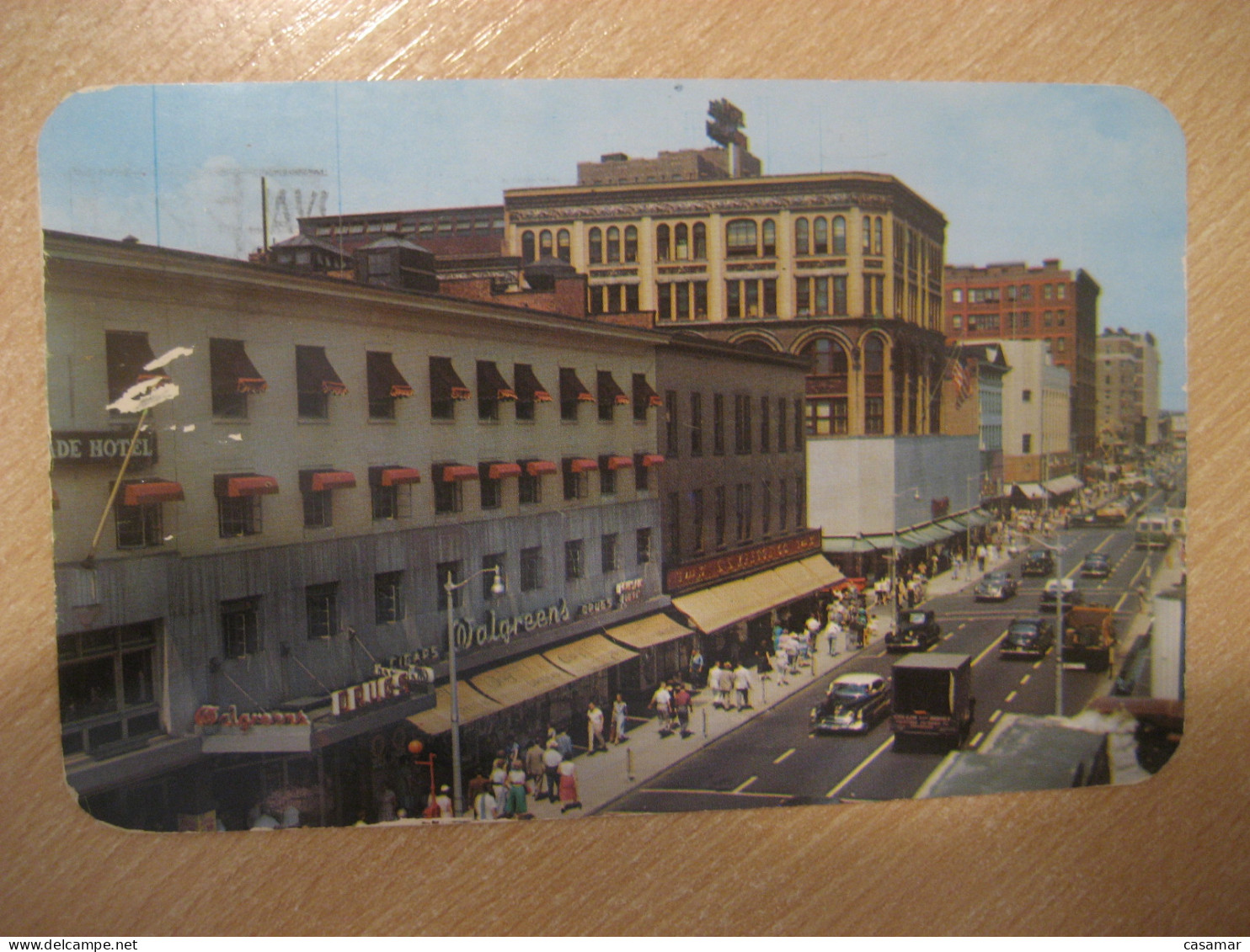 BRIDGEPORT Connecticut Main Street Cancel 1955 To Sweden Postcard USA - Bridgeport