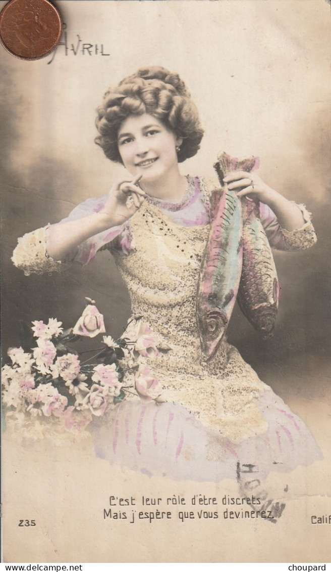 Carte Postale Ancienne De Premier Avril  Avec Poisson D'Avril - April Fool's Day