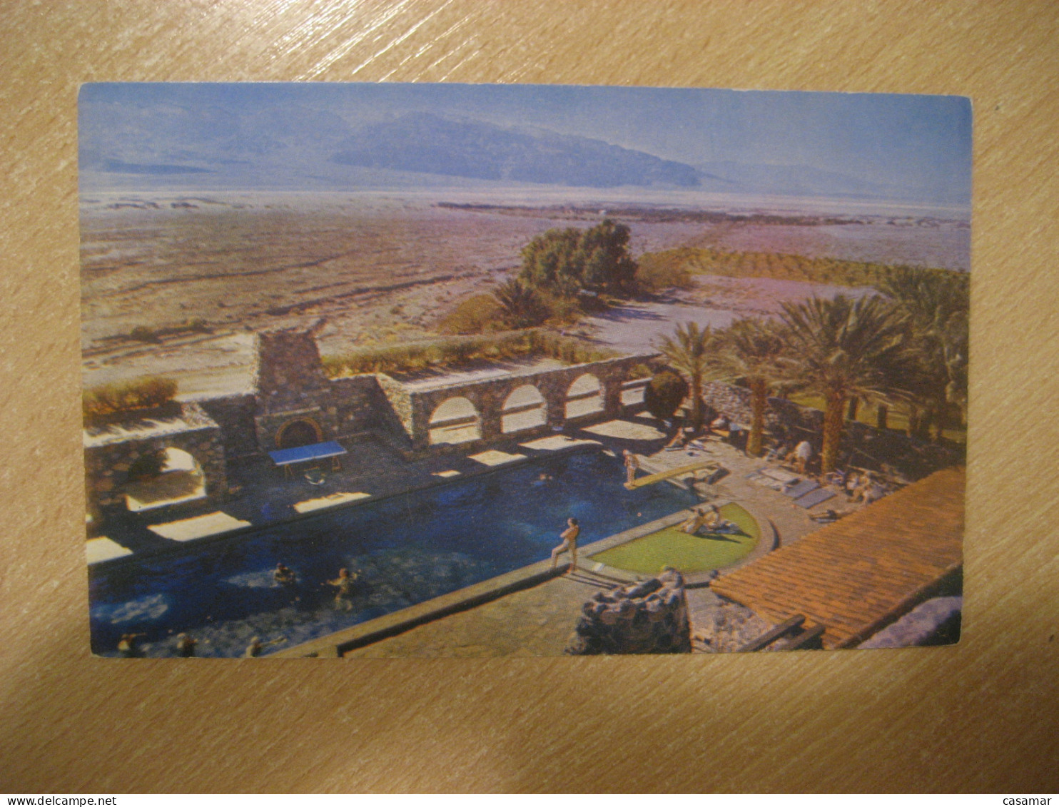 DEATH VALLEY California National Monument Swimming Pool Furnace Creek Inn Postcard USA - Death Valley