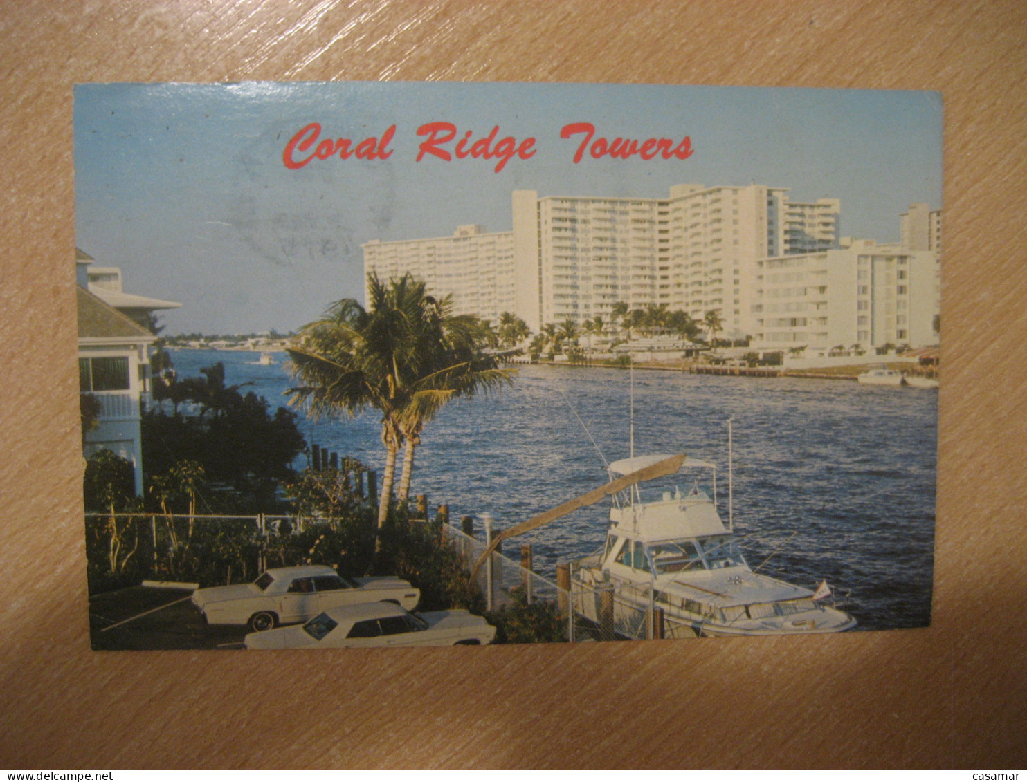 FORT LAUDERDALE Florida Coral Ridge Towers Waterways Cancel 1976 To Spain Postcard USA - Fort Lauderdale
