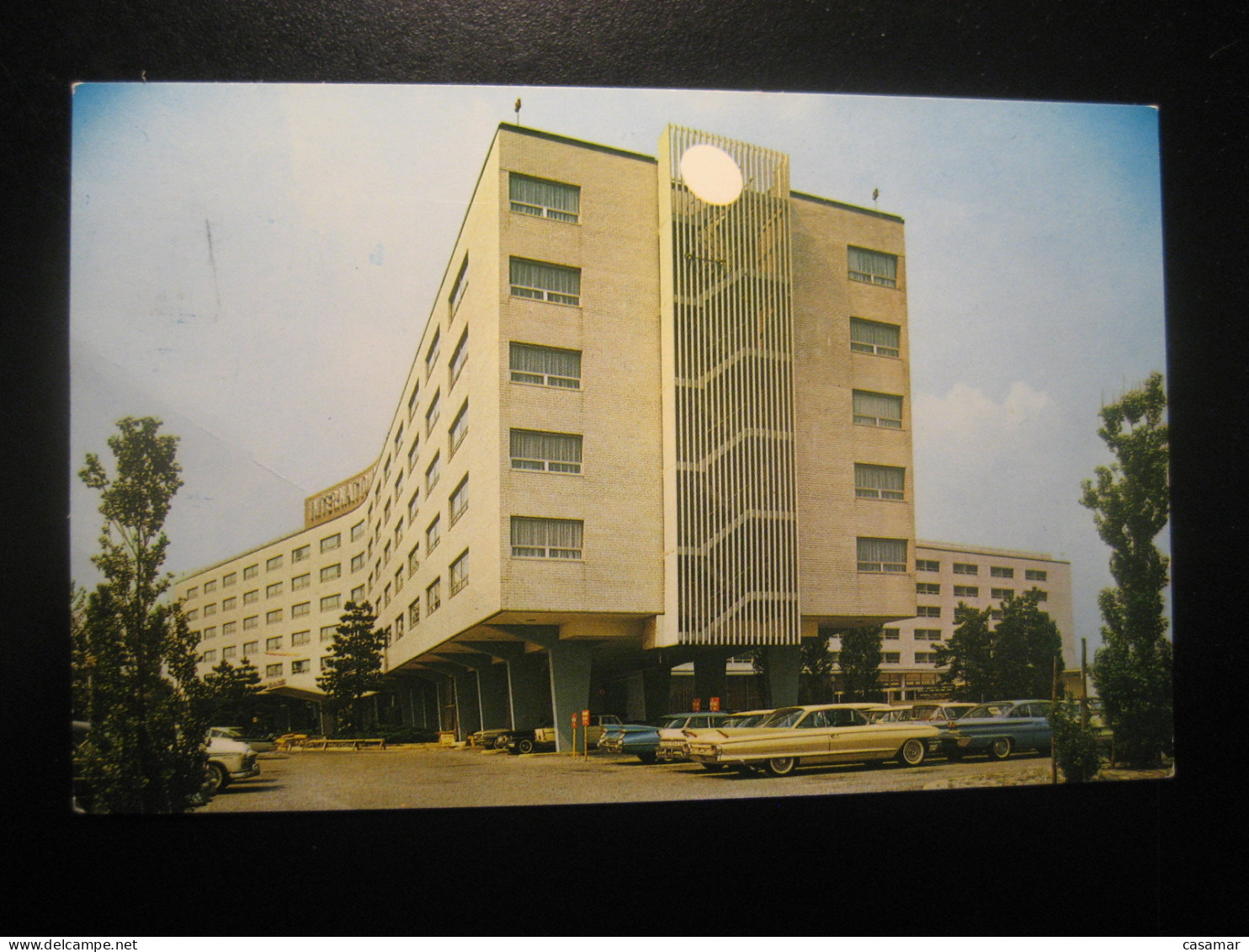 LONG ISLAND Jamaica New York Airport International Hotel Meter Mail Cancel 1962 To Sweden Postcard USA - Long Island