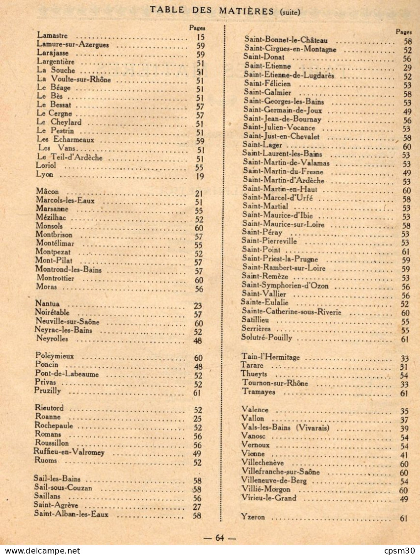 LIVRE - La Vallée Du RHONE, Stations Climatiques, Thermales, Touristique Environ 1940 - Rhône-Alpes