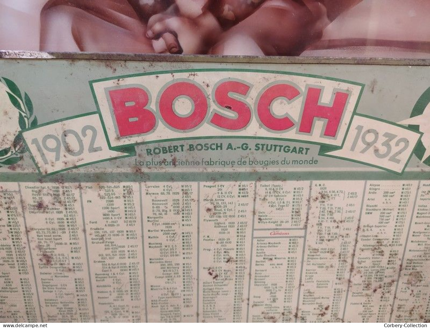 Rare Et Ancienne Tôle Publicitaire Bougies Bosch 1902-1932. - Auto's