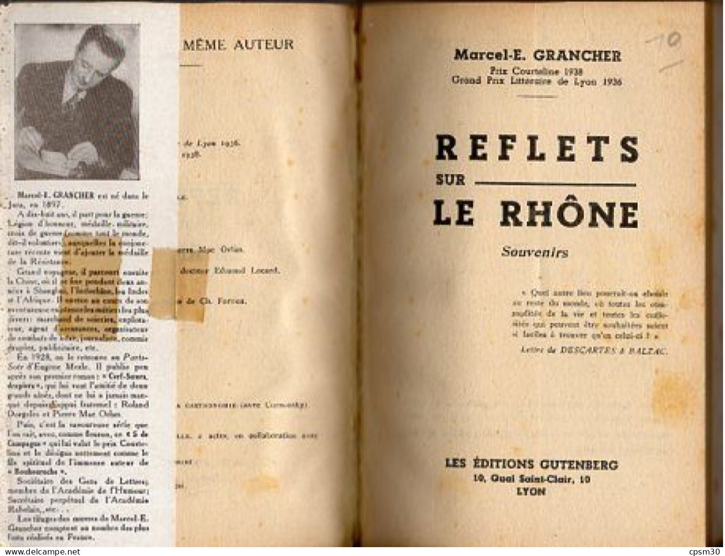 LIVRE - Reflets Sur Le RHONE, Environ 1940 - Rhône-Alpes