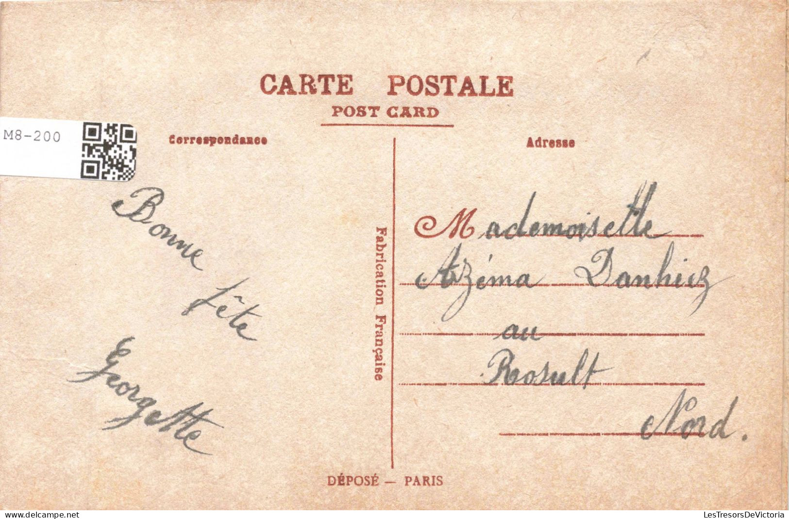 FANTAISIE - Carte Brodée - Sainte Catherine - Carte Postale Ancienne - Embroidered